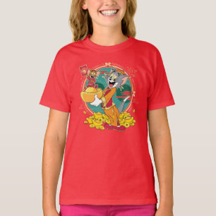 Camiseta Tom & Jerry Ano novo Envelope Vermelho