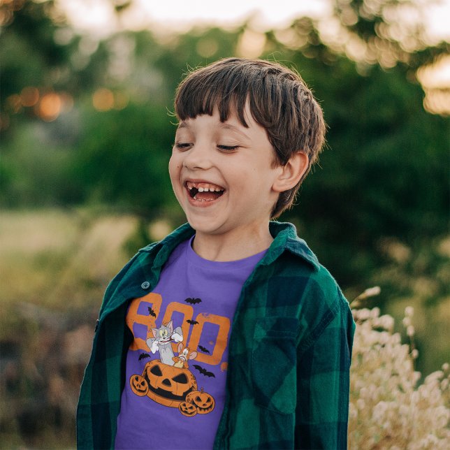 Camiseta Tom & Jerry | Boo Feliz Halloween (Kid wearing shirt)