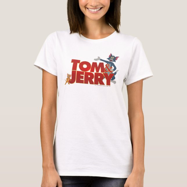 Camiseta Tom & Jerry com logotipo de filme (Frente)