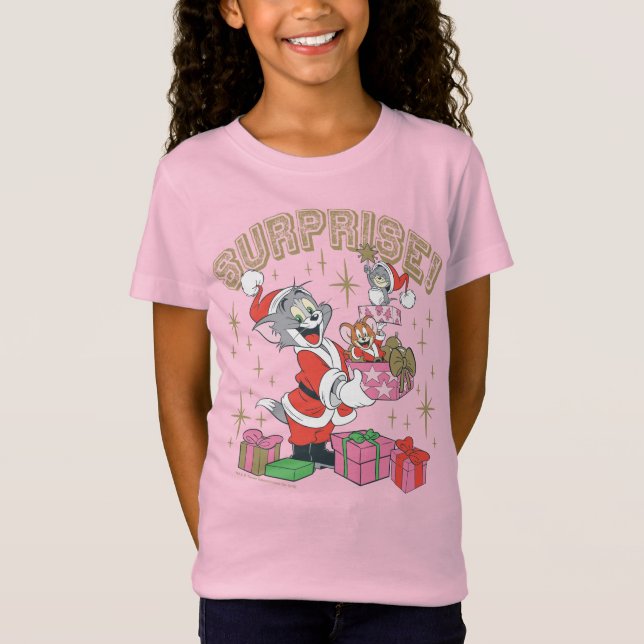 Camiseta Tom, Jerry e Nibbles Surpresa de Férias (Frente)