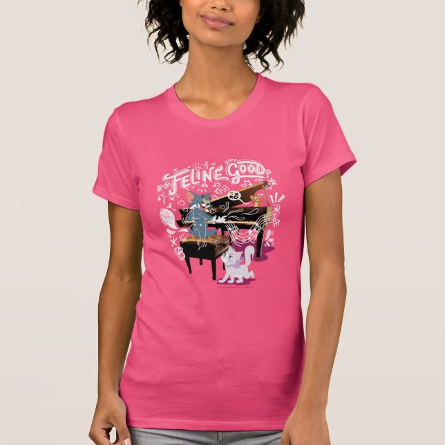 Camiseta Tom & Jerry Tocam Piano - Felino Bom (Frente)