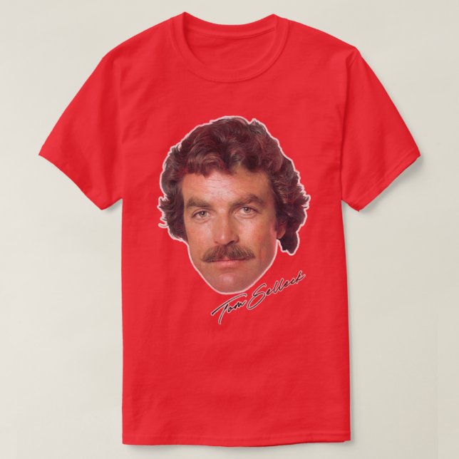 Camiseta Tom Selleck 80s Estilo Vintage Design estético (Frente do Design)