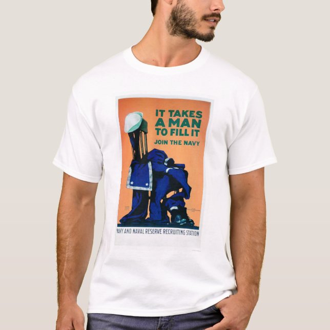 Camiseta Toma um homem para encher um uniforme - marinho (Frente)