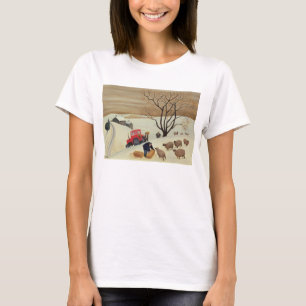 Camiseta Tomando o feno aos carneiros pelo trator
