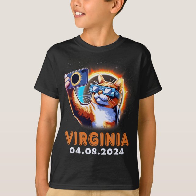 Camiseta Tomar Uma Selfie Com O Total De Eclipse Solar 2024 (Frente)