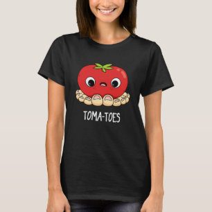 Camiseta Tomate Engraçado Toma com Toes Pun Dark BG