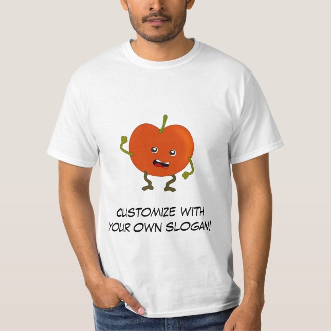 Camiseta Tomate: Fruta ruim com texto personalizável (Frente)