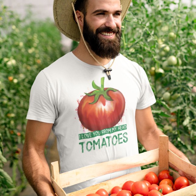 Camiseta Tomate Grower Eu Te Amo De Tomates De Cabeça (Criador carregado)