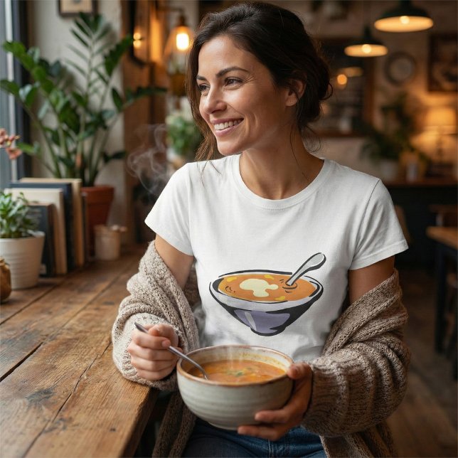 Camiseta Tomate Soup Bowl com Spoon (Criador carregado)
