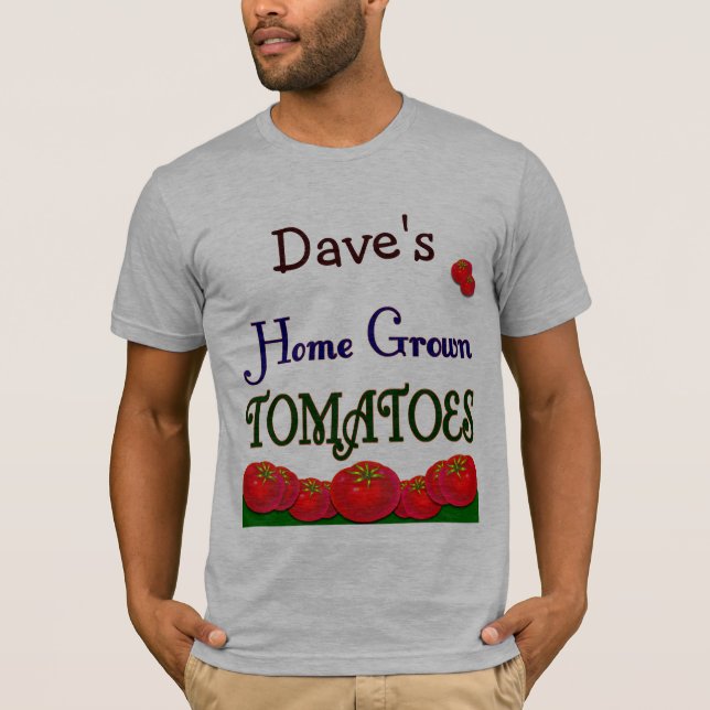 Camiseta Tomates Cultivados Domésticos Jardineiro Personali (Frente)