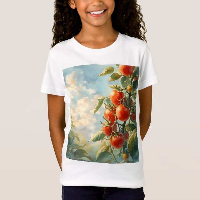 Camiseta Tomates vítreos numa vinha (Frente)