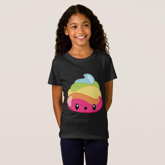 Camiseta Tombadilho Emoji do arco-íris (Frente Completa)