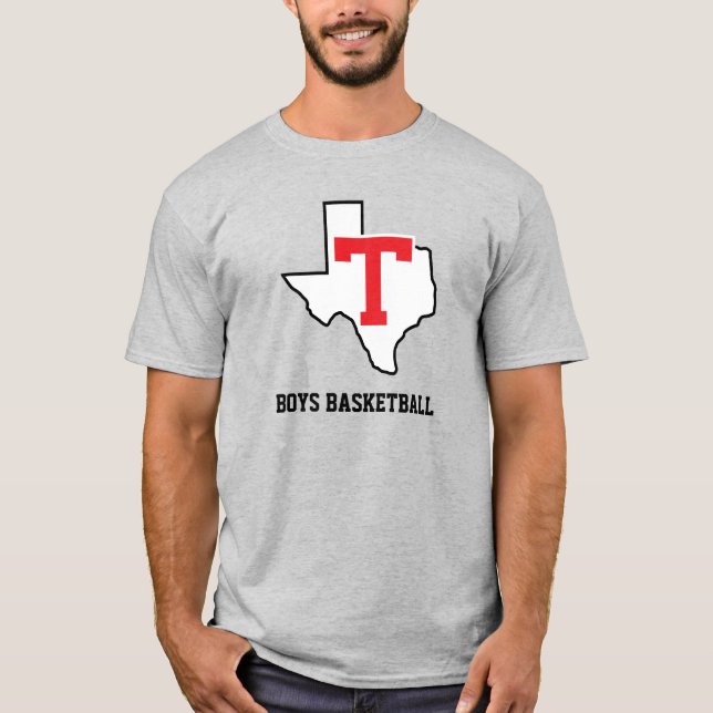 Camiseta Tomball T Boys Basball cinza de luz do Texas (Frente)