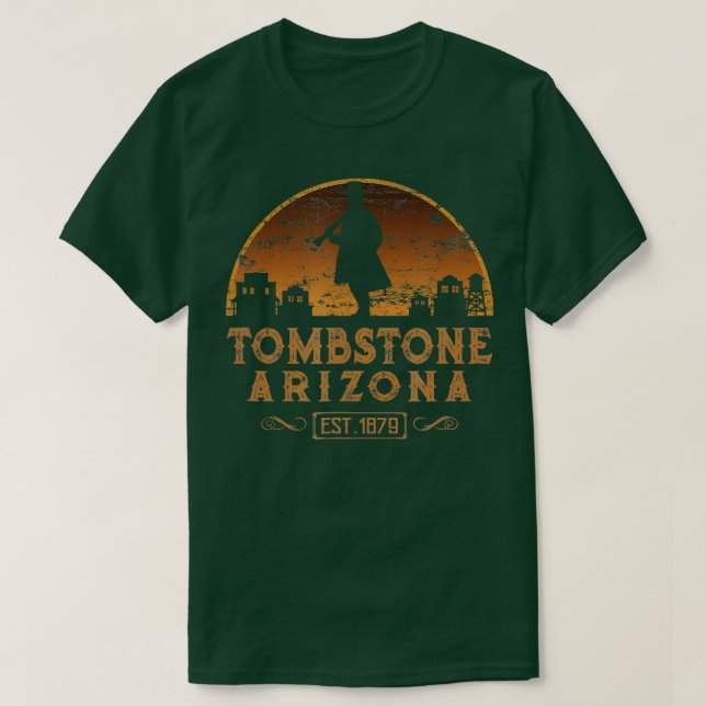 Camiseta Tombstone Arizona AZ Wild West Guncater (Frente do Design)