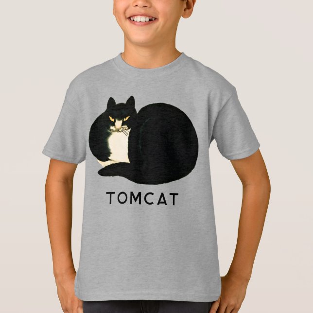 Camiseta Tomcat Chinês Qing Dinastia Black Manchu Cat (Frente)