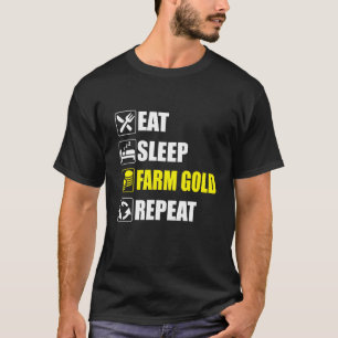 Camiseta Tome a Fazenda de repouso Dourada Repetir para jog