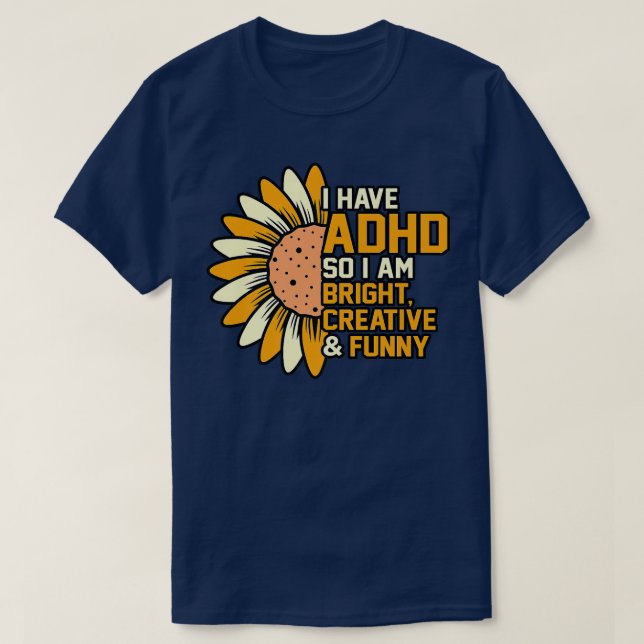 Camiseta Tome ADHD Orange Ribbon Disability Awarpo Suppo (Frente do Design)