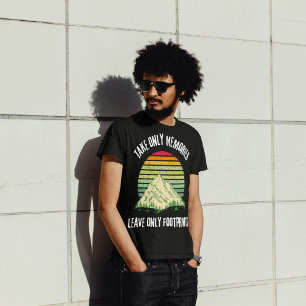 Camiseta Tome Apenas Memórias Deixar Apenas Pegadas De Pé