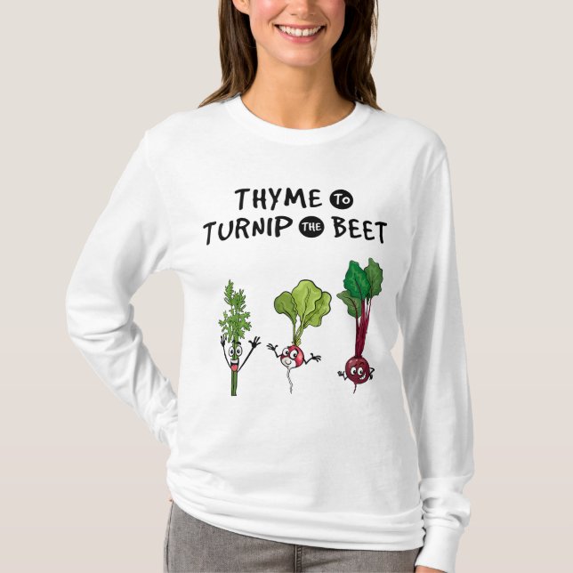 Camiseta Tome para tornar a Beet Engraçada Gardener Vegan (Frente)