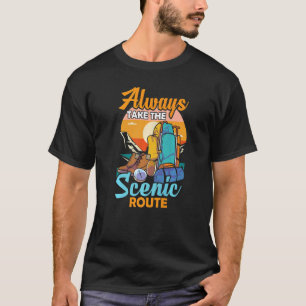Camiseta Tome Sempre A Rota Cêntrica Hiker A Caminhar