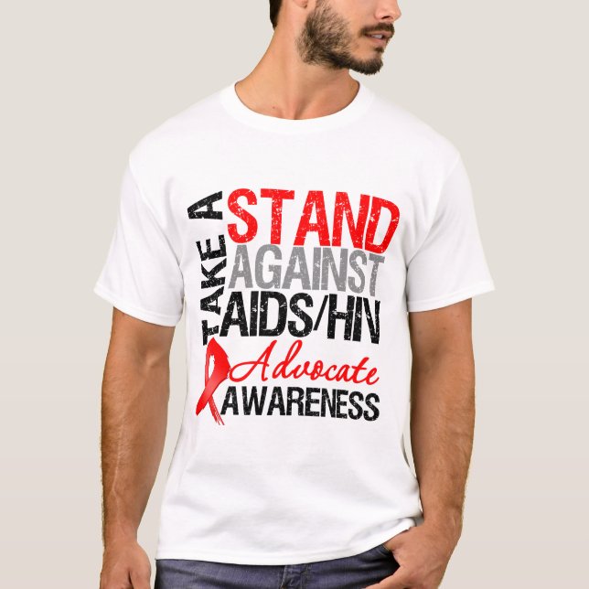 Camiseta Tome um suporte contra o HIV do AIDS (Frente)