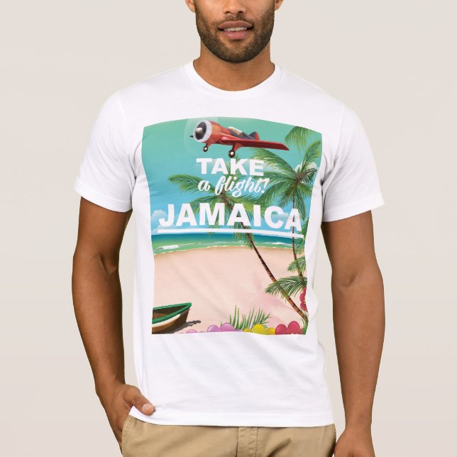 Camiseta Tome um voo! Poster de férias do Jamaica Retro (Frente)