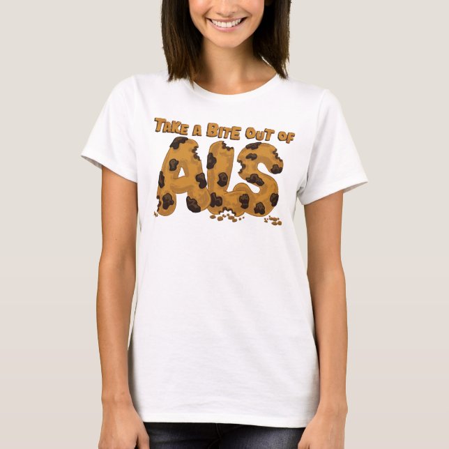 Camiseta Tome uma mordida fora do ALS (Frente)