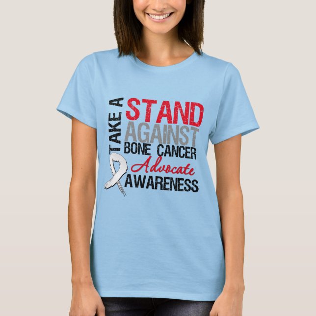 Camiseta Tome uma posição contra o Cancer ósseo (Frente)
