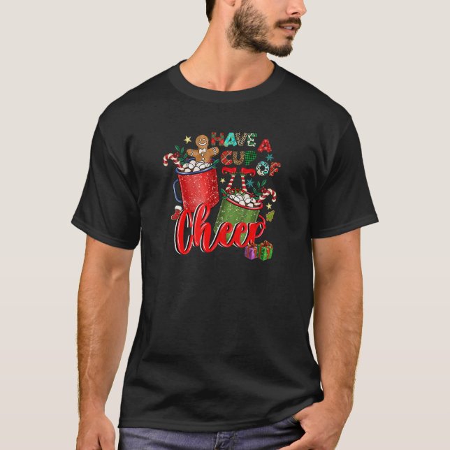 Camiseta Tome uma taça de chocolate quente e cacau Elf Ging (Frente)