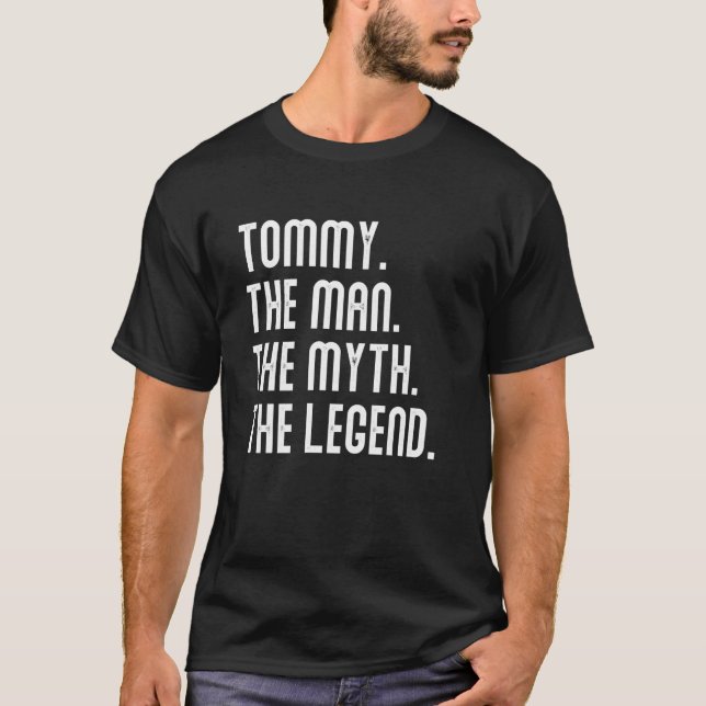 Camiseta Tommy Man Myth Legend Shirt Oferece Presentes Para (Frente)