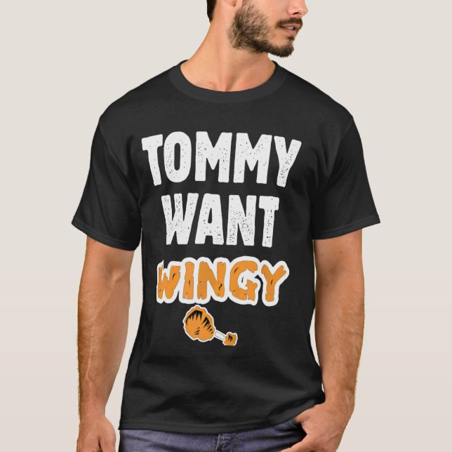 Camiseta Tommy Quer Frango Engraçado da Wingy Tommy é engra (Frente)