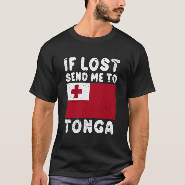 Camiseta Tonga Flag If Lost Send Me To Tonga (Frente)