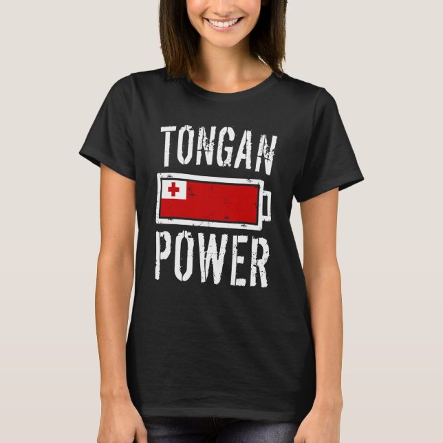 Camiseta Tonga Flag Tongan Power Battery Proud Tee (Frente)