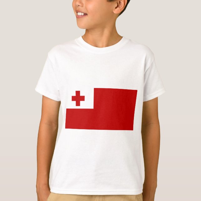 Camiseta Tonga Island Flag Red Cross (Frente)