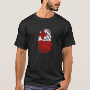 Camiseta Tonga País Sinalizador Fingerprint DNA