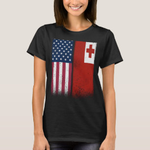 Camiseta Tonga Tongan American Bandeiras Orgulhosas USA Ton