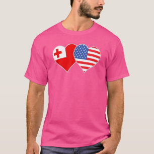 Camiseta Tongan American Flag Heart Tonga Usa