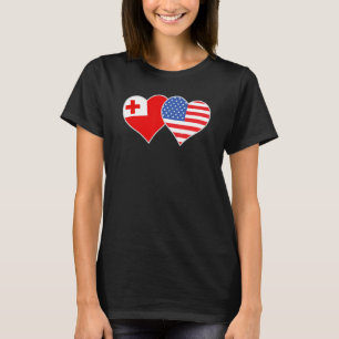 Camiseta Tongan American Flag Heart Tonga Usa