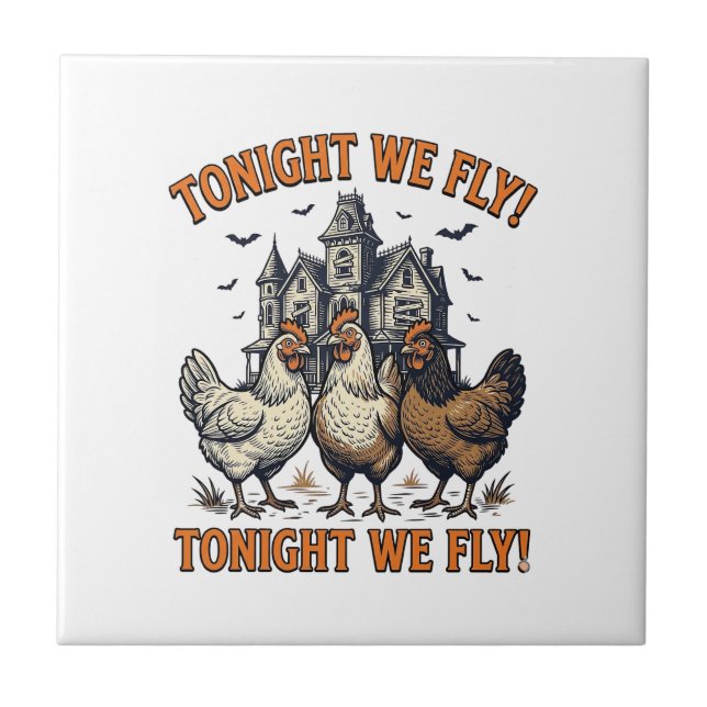 Camiseta Tonight We Fly Funny Chicken Halloween De (Frente)
