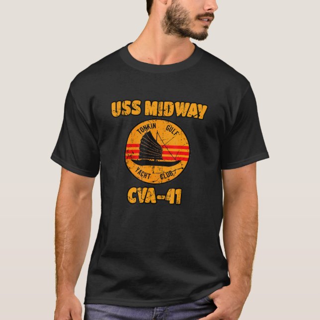 Camiseta Tonkin Golfo Yacht Club Uss Midway Cva-41 Vietnam  (Frente)