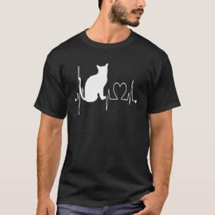 Camiseta Tonquinês Gato De Coração Ekg Eu Amo Meu Tonquinês