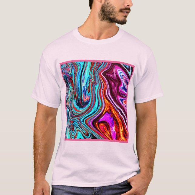 Camiseta Tons Abstratos Vibrantes e Dinâmicos (Frente)