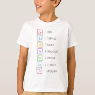 Camiseta Tons da escala Solfeggio Musical Baby Blocks