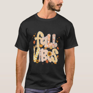 Camiseta Tons de Outono Laço Coquete Abóbora Ação de Graças