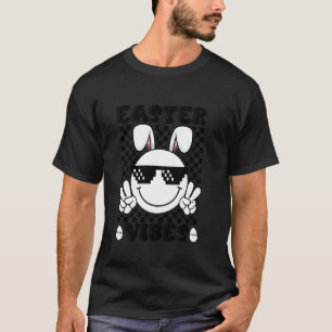 Camiseta Tons divertidos retrô groovy de Páscoa coelho sorr