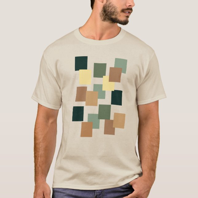 Camiseta Tons Terrenos Retângulo Geométrico Moderno design (Frente)