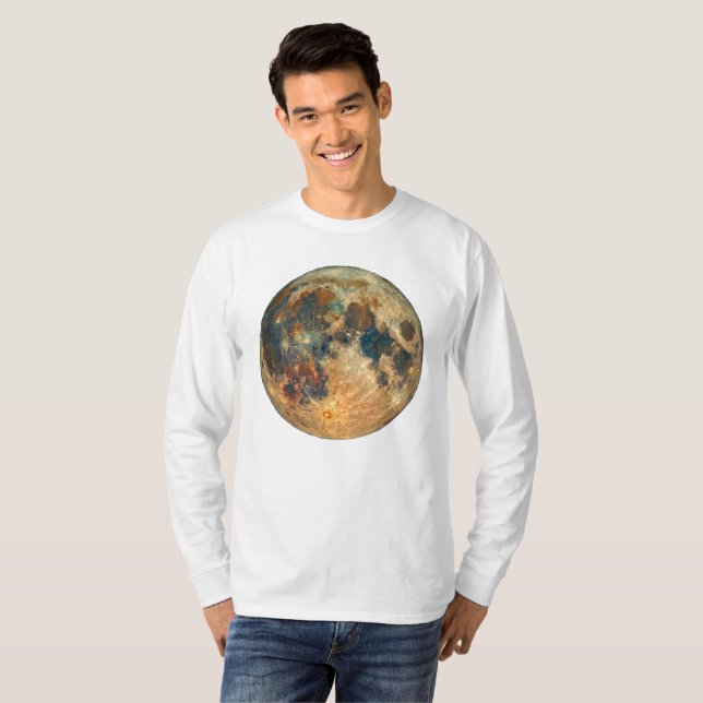 Camiseta Tons Terrosos Design de Lua Cheia - S Cósmico Esté (Frente Completa)