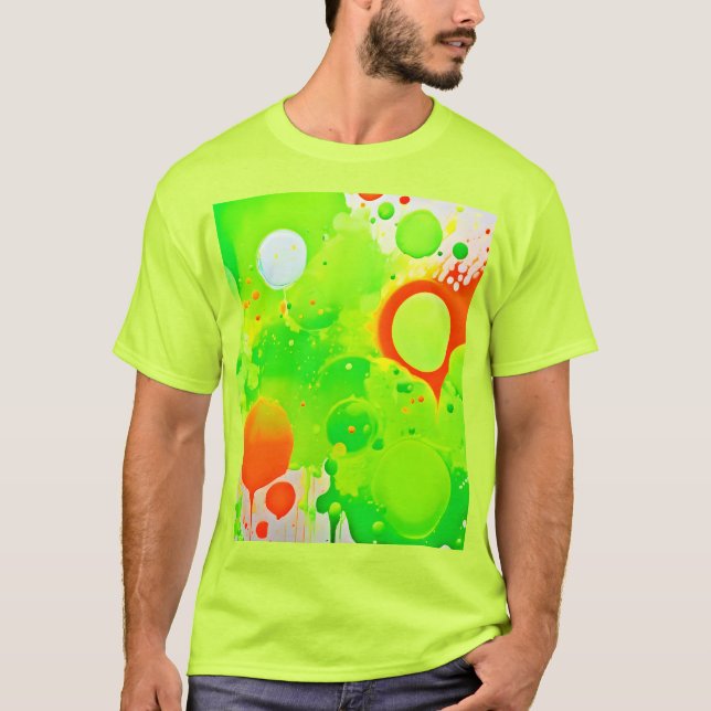 Camiseta Tons Verdes e Laranja (Frente)