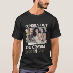 Camiseta Tonsils Out Sorvete In, Engraçado Verão
