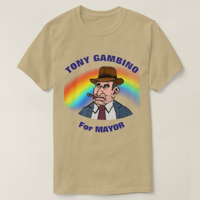 Camiseta Tony Gambino para o prefeito (Frente do Design)